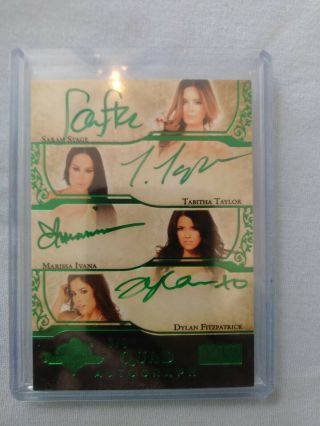 Benchwarmer 2014 Gold Edition Quad Auto Green Stage Taylor Ivana Fitzpatrick 3/3