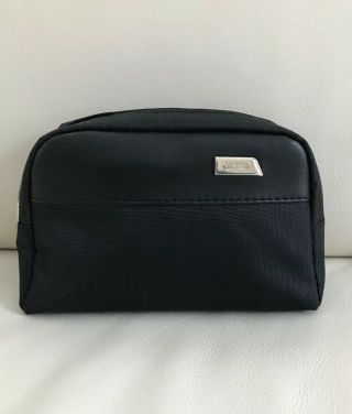 Tumi For Delta Empty Zip Travel Bag Black Makeup Amenity Pouch Case