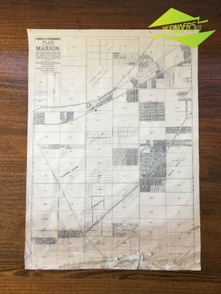 Antique C.  1910 Linen - Backed Robert S.  Frearson Map Plan Of Marion Adelaide Sa