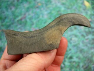 Fine 3 7/8 inch Ohio Banded Slate Birdstone with Arrowheads Artifacts 2