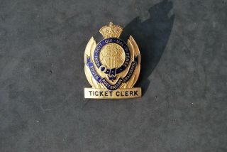 Old South Australian Railways Ticket Clerk Cap Badge By Parkes Brisbane Rare