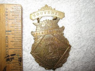 Rare 1899 Gardiner Maine Me Centennial Celebration Badge Pin Medal