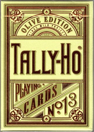 Tally - Ho (olive) (premium Edition) Playing Cards Uspcc Jackson Robinson Only 850