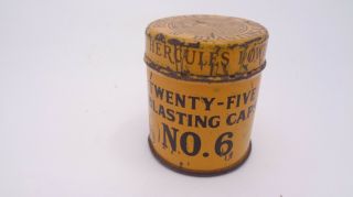 Vintage Hercules No.  6 Twenty - Five Blasting Caps Tin