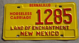 Mexico Horseless Carriage License Plate 1285