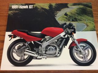 Vintage 1991 Honda Hawk Gt Motorcycle Sales Brochure