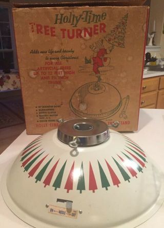 Vintage Holly Time Tree Turner Christmas Tree Design Red Green Musical