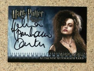 Harry Potter Half - Blood Prince Helena Bonham Carter As Bellatrix Autograph Card