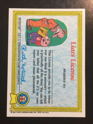 1985 Garbage Pail Kids 1st Series 1 Haggy Maggie 16b RARE Glossy Back Card - TWT 2