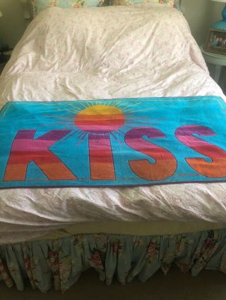 Royal Terry International 1970’s Kiss Rainbow Mid Mod Beach Towel