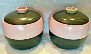 Vintage 1950s Pink & Gray Canisters Mid - Century Modern Cookie Jars Mcm Gits Ware