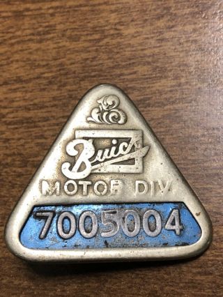 Vintage Antique Employee Badge Flint Buick General Motors,  Rare Gm Automotive
