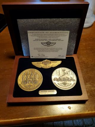 Harley - Davidson 100th Anniversary Limited Edition Twin Coin Set 0728 Of 2003