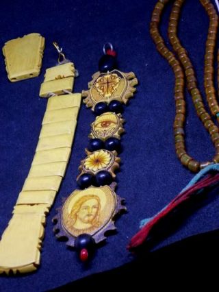 Antique Amber Bakelite Prayer,  Rosary