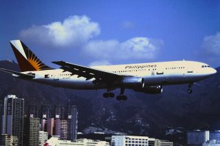 Slide Hong Kong Kai Tak Airport Philippine Airlines A300b4103 1996 Hkg