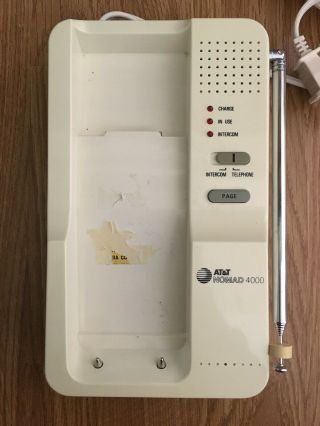 Vtg 1985 AT&T Nomad 4000 Cordless Telephone Complete White/Gray 7