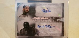 Topps Star Wars Masterwork Duel Autographs Riz Ahmed/ Alan Tudyk Rare 1/5