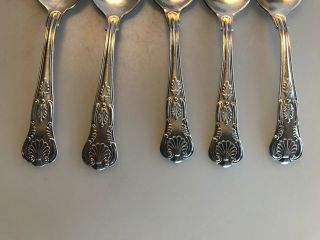5 REED & BARTON KINGS SHELL HOTEL PLATED SILVER ROUND SOUP SPOONS FAIRMONT SF 2