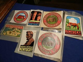 7 Travel Decals Lincoln Boyhood Home & Birthplace Mammoth Cave Kentucky Blue Gr