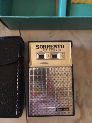 Vintage Sorrento 6 Transistor Radio Box Case / Headphones