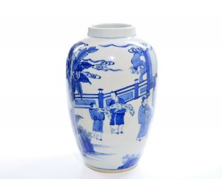 A Chinese Kangxi - Style Blue and White Porcelain Vase 4