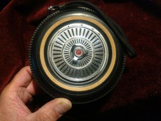 Vintage Old Art Deco Antique Tire Transistor Spinner Hubcap Radio