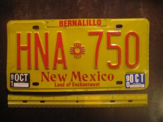 License Plate,  Mexico,  1990,  Hna " Zia " 750,  Land Of Enchantment