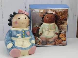 Vintage Treasure Craft " Spice " Rag Doll Cookie Jar African American Girl