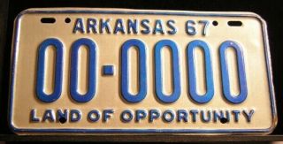 Sample License Plate From Arkansas Dmv 1967 (dr95)