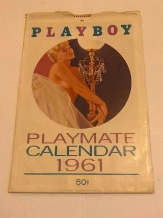 Vintage 1961 Playboy Playmate Wall Calendar W/cover 12