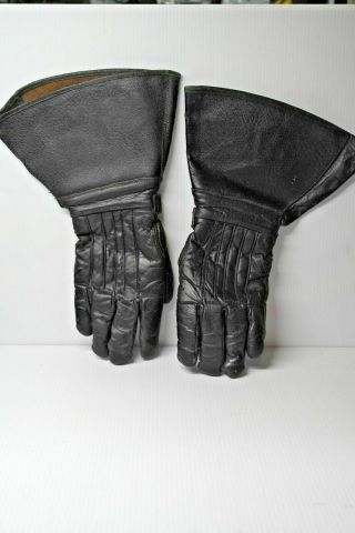 Antique Horsehide Driving Gloves Gauntlets Pat May 17th 1904 Size 9 1/2