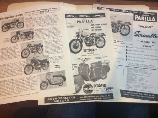 Vintage Parilla Motorcycles Sales Sheets