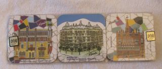 6 Pack Of Antoni Gaudí Barcelona Spain Manufacturas Hema 3 3/4 Inch Coasters