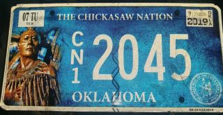 Chickasaw Nation License Plate 2045 Oklahoma Tribal Native Collectible