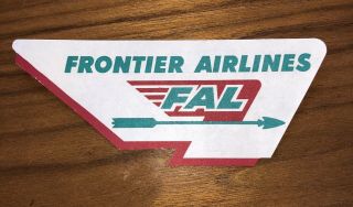 Vintage Airline Luggage Label Fly Frontier Airlines