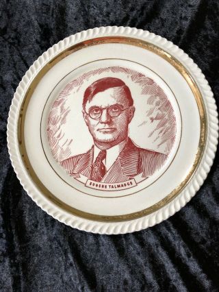 Georgia Governor Eugene Talmadge 10 1/4 " Commemorative Plate