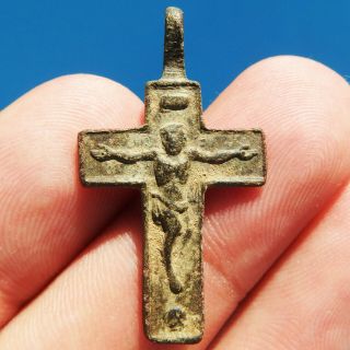 Awesome Antique Pirate Times Crucifix Cross Old Blessed Virgin Mary Charm