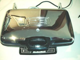 Vintage General Electric Ge Grill & Waffle Maker A6g44t Mid Century 60s Chrome