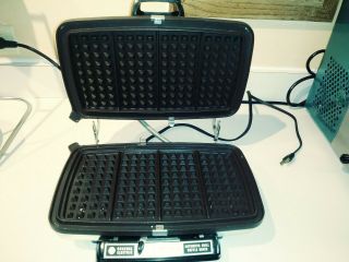 Vintage General Electric GE Grill & Waffle Maker A6G44T Mid Century 60s Chrome 4
