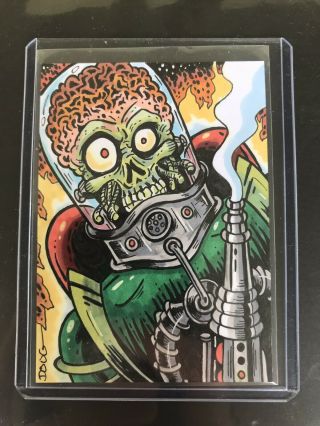 Mars Attacks (personal Sketch Card) By Doug Riggsby