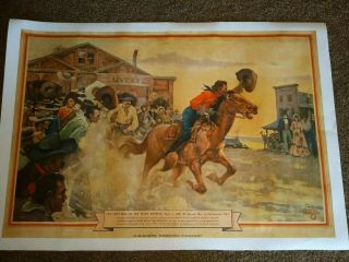 Large Print Of M K Goetz Brewing Company The First Ride Of The Pony Express