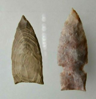 Primitive Handmade Stone Arrowheads (set Of 2)