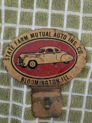 Antique State Farm Mutual Auto Ins.  Co.  Bloomington,  Il License Plate Topper