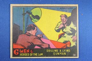 1936 Gum G - Men & Heroes Of The Law - 91 Grilling The Lying Gunman -