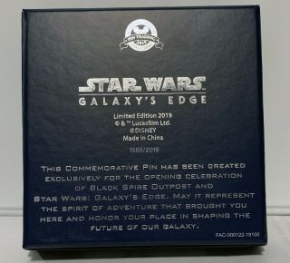 Star Wars Galaxy’s Edge Opening Media Event Pin LE 3