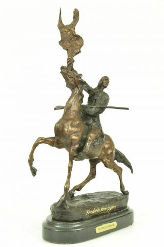 BUFFALO SIGNAL Native American Western Bronze Sculpture by Frederic Remington 14 2