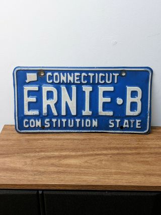 Vintage Ct Conn Vanity License Plate Ernie B Ernest Constitution State Name
