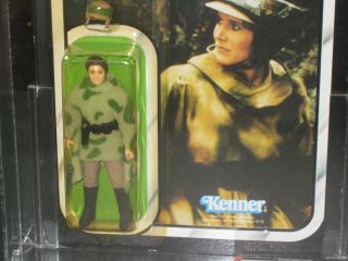 AFA 80 Y - NM 1983 Kenner Star Wars PRINCESS LEIA Action Figure (Combat Poncho) 4
