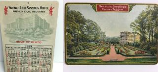 1921 French Lick Springs Hotel Celluloid Calendar Advertising Devil Pluto Water