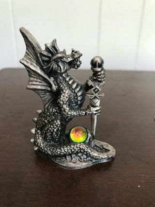 Vtg Pewter Figurine Fantasy Myth & Magic The Real Dragon Ag Shromb